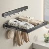 Towel Shelf with Hooks,Metal Wall Hooks with Collapsible Shelf,Towel Rack with Shelf for Bathroom Wall Mounted