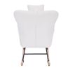 Teddy Upholstered Nursery Rocking Chair for Living Room Bedroom(WHITE Teddy)