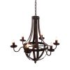 6 - Light Metal Chandelier, Hanging Light Fixture with Adjustable Chain for Kitchen Dining Room Foyer Entryway, Bulb Not Included