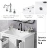 30" Bathroom Vanity with Sink Top, Bathroom Vanity Cabinet with Two Doors and One Drawer, MDF Boards, Solid Wood, One Package