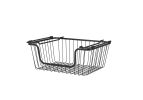 Oceanstar Stackable Metal Wire Storage Basket Set for Pantry, Countertop, Kitchen or Bathroom – Black, Set of 2