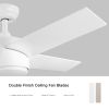 YUHAO 44 in. Integrated LED Indoor White Plywood Modern Ceiling Fan with Reversible Blades and Remote Control