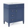 30'' Bathroom Vanity with Top Sink, Modern Bathroom Storage Cabinet with 2 Drawers and a Tip-out Drawer, Single Sink Bathroom Vanity