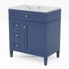 30'' Bathroom Vanity with Top Sink, Modern Bathroom Storage Cabinet with 2 Drawers and a Tip-out Drawer, Single Sink Bathroom Vanity