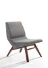 Whitney Modern Grey & Walnut Accent Chair & Ottoman