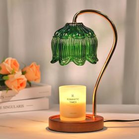 Dimmable Candle Warmer Lamp with Timer Flower (Color: A1-Flower Dark Green)