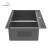 Aqucubic Gunmetal Black CUPC Handmade 304 Stainless Steel Topmount Kitchen Sink with Accessories and faucet